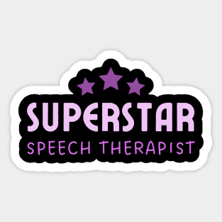 Speech Therapist Superstar – Typography – Purple Sticker